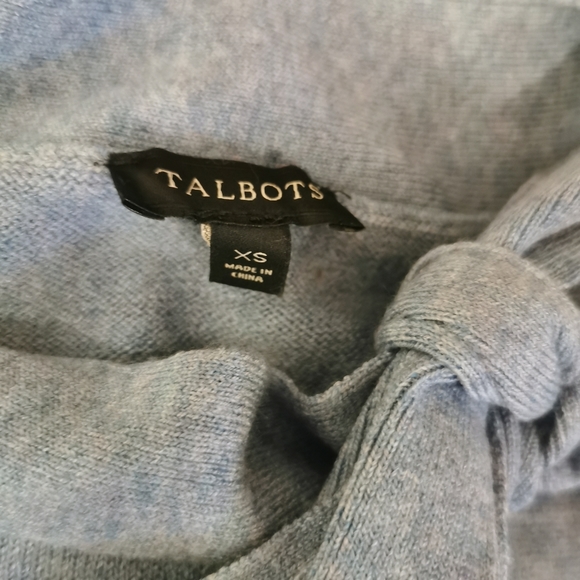 Talbots Tie Neck Poncho FRENCH IRIS HEATHER - Picture 5 of 9